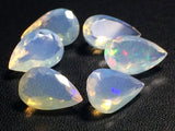 9x13mm Ethiopian Opal Pear Faceted Cut Stone, Natural Faceted Pear Opal Cabochon