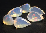 9x13mm Ethiopian Opal Pear Faceted Cut Stone, Natural Faceted Pear Opal Cabochon