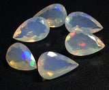 9x13mm Ethiopian Opal Pear Faceted Cut Stone, Natural Faceted Pear Opal Cabochon