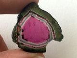 21x24mm Rare Watermelon Tourmaline Rough Slice, OOAK Watermelon Tourmaline Slice