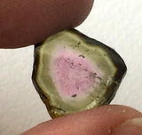 13x13.5mm Rare Watermelon Tourmaline Rough Slice, OOAK Slice For Jewelry