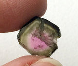 12.5x13.5mm Rare Watermelon Tourmaline Rough Slice, OOAK Tourmaline Slice