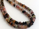 4-5mm Multi Tourmaline Plain Button Beads, Shaded Multi Tourmaline 13 Inch Plain