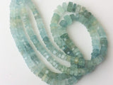 6-9 mm Rare Aquamarine Faceted Tyre Beads, Natural Aquamarine Beads, Aquamarine