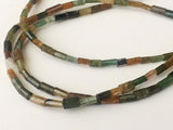 5-8mm Rare Petro Tourmaline Faceted Pipe Beads, Natural Multi Tourmaline Fancy