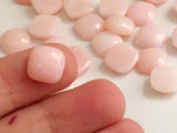 10mm Pink Opal Cushion Cut Cabochons, Natural Pink Opal Plain Cushion Cut Square