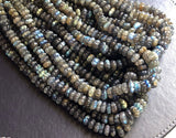 7-10mm Labradorite Melon Beads, Natural Labradorite Hand Carved Melon Beads