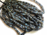 7-10mm Labradorite Melon Beads, Natural Labradorite Hand Carved Melon Beads