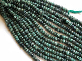 9-11mm Emerald Faceted Rondelle Beads, Natural Emerald Faceted Rondelle Beads