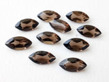10 Pcs Smoky Quartz Marquise Cut Stone, Natural Smoky Quartz Marquise Cut Loose Gemstone For Jewelry, Brown Stones (4x6mm To 8x12mm Options)