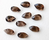 10 Pcs Smoky Quartz Pear Cut Stone, Natural Smoky Quartz Pear Cut Loose Gemstone For Jewelry, Brown Stones (7x14mm To 10x20mm Options)