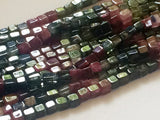 4.5-5mm Multi Tourmaline Plain Cubes, Natural Multi Tourmaline Plain Box Beads