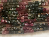 4.5-5mm Multi Tourmaline Plain Cubes, Natural Multi Tourmaline Plain Box Beads