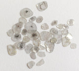 4.5-6mm Gray White Diamond Slice Natural Gray White Diamond Faceted Polki Slice