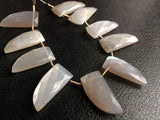 11x22 mm-12x24 mm Gray Moonstone Faceted Horn Shape Bead, Natural Gray Moonstone