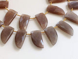 11x25 mm Chocolate Moonstone Faceted Horn Shape Beads, Natural Chocolate