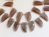 11x25 mm Chocolate Moonstone Faceted Horn Shape Beads, Natural Chocolate