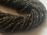 2.5mm Mystic Smoky Quartz Beads, Smoky Quartz Coated Rondelle Beads, 13 Inch