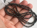 2-3mm Black Diamonds Rondelle For Jewelry, Black Diamond Beads (4IN To 16IN)