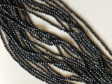 4mm Mystic Black Spinel Micro Faceted Rondelle Beads, 13 Inches Black Spinel