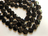 16 mm Black Onyx Faceted Hexagon Beads, Natural Black Onyx Fancy Hexagon Beads