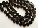 16 mm Black Onyx Faceted Hexagon Beads, Natural Black Onyx Fancy Hexagon Beads