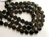 16 mm Black Onyx Faceted Hexagon Beads, Natural Black Onyx Fancy Hexagon Beads