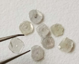 3.5-4mm White Diamond Slice, Natural White Diamond Drilled Slices, Faceted