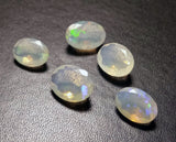 7.5x10mm-9x11mm App Ethiopian Opal Oval Shape Cut Stone, 5 Pcs Natural