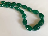 12x15 mm-15x24 mm Green Onyx Faceted Drop Beads, Green Onyx Straight Drill Drops