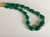 12x15 mm-15x24 mm Green Onyx Faceted Drop Beads, Green Onyx Straight Drill Drops