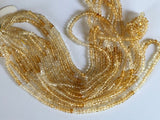 3-4mm Citrine Shaded Faceted Rondelle Beads, Citrine Gem Stone Faceted Rondelle
