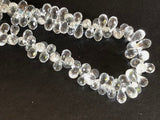 5x9 mm Crystal Quartz Faceted Tear Drops, Natural Crystal Quartz Faceted Drops