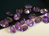 7x9mm African Amethyst Oval Cut Stone Lot, Natural Pointed Back Oval Faceted Amethyst, 18 Cts Loose Purple Amethyst For Jewelry