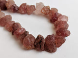 11-14 mm Raw Strawberry Quartz Stones, Natural Loose Raw Gemstone, Strawberry