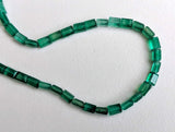 4X6mm Green Onyx Chewing Gum Cut Beads, Natural Green Onyx Rectangle Cut Beads