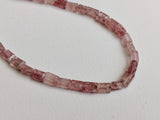 4x6 mm Strawberry Quartz Chewing Gum Cut Beads, Natural Strawberry Quartz