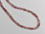 4x6 mm Strawberry Quartz Chewing Gum Cut Beads, Natural Strawberry Quartz