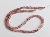 4x6 mm Strawberry Quartz Chewing Gum Cut Beads, Natural Strawberry Quartz