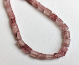 4x6 mm Strawberry Quartz Chewing Gum Cut Beads, Natural Strawberry Quartz