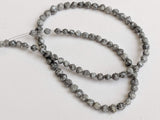 4-5-5mm Perfect Natural Round Gray Raw Diamond, Rondelle Bead Side Drilled