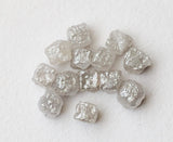 3-4mm Grey White Rough Loose  Diamond Cubes, Undrilled Box (2Pcs To 10Pcs)