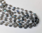 6-7 mm Labradorite Faceted Oval Beads 925 Silver Wire Wrapped Rosary Style Chain