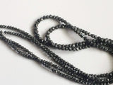 2-3mm Black Diamonds Rondelle For Jewelry, Black Diamond Beads (4IN To 16IN)