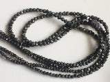 2-3mm Black Diamonds Rondelle For Jewelry, Black Diamond Beads (4IN To 16IN)