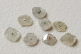 3.5-4mm White Diamond Slice, Natural White Diamond Drilled Slices, Faceted