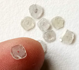 3.5-4mm White Diamond Slice, Natural White Diamond Drilled Slices, Faceted