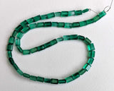 4X6mm Green Onyx Chewing Gum Cut Beads, Natural Green Onyx Rectangle Cut Beads