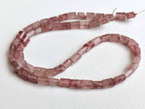 4x6 mm Strawberry Quartz Chewing Gum Cut Beads, Natural Strawberry Quartz