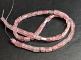 4x6 mm Strawberry Quartz Chewing Gum Cut Beads, Natural Strawberry Quartz